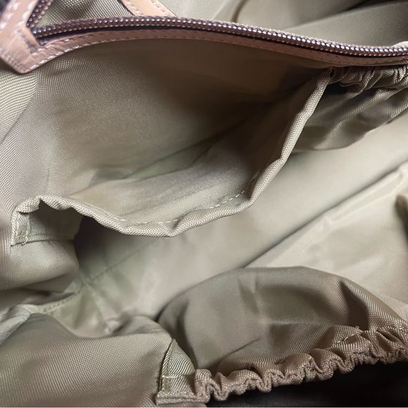 Coach Hamptons Red Canvas Vacchetta Tan Leather Trim/ Tote or Baby Tote - Picture 16 of 17